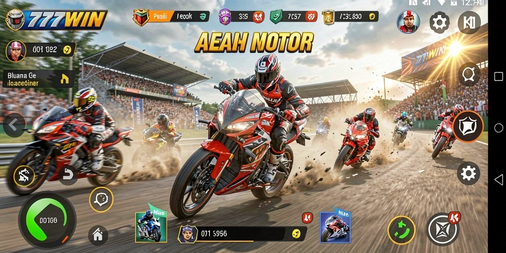 Gameplay menyenangkan balap motor di lintasan yang menantang.