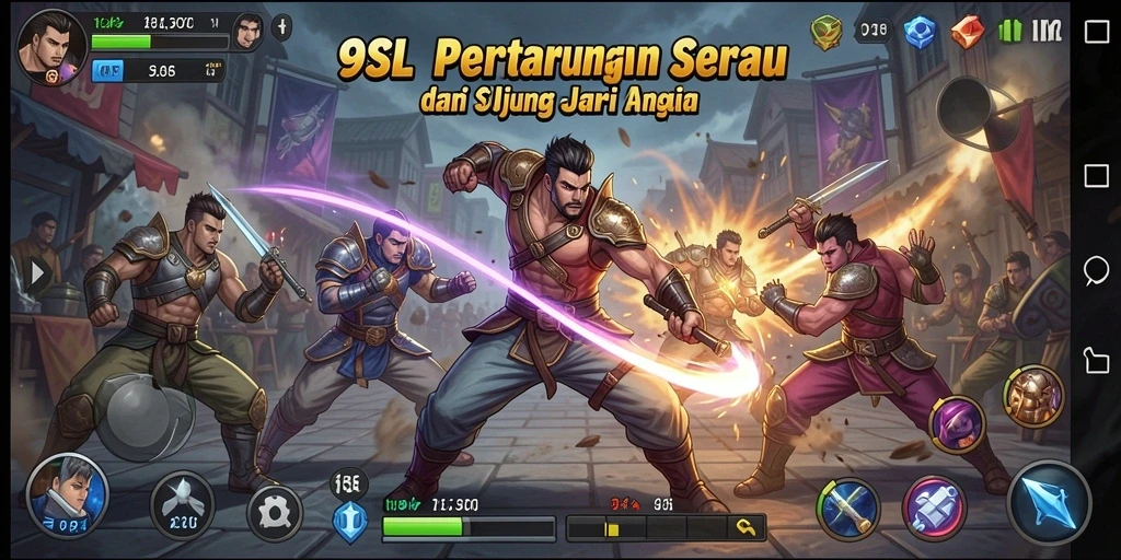 Tangkapan layar dari gameplay <strong>9SL</strong> yang menunjukkan aksi pertarungan seru dan teknik bertarung.