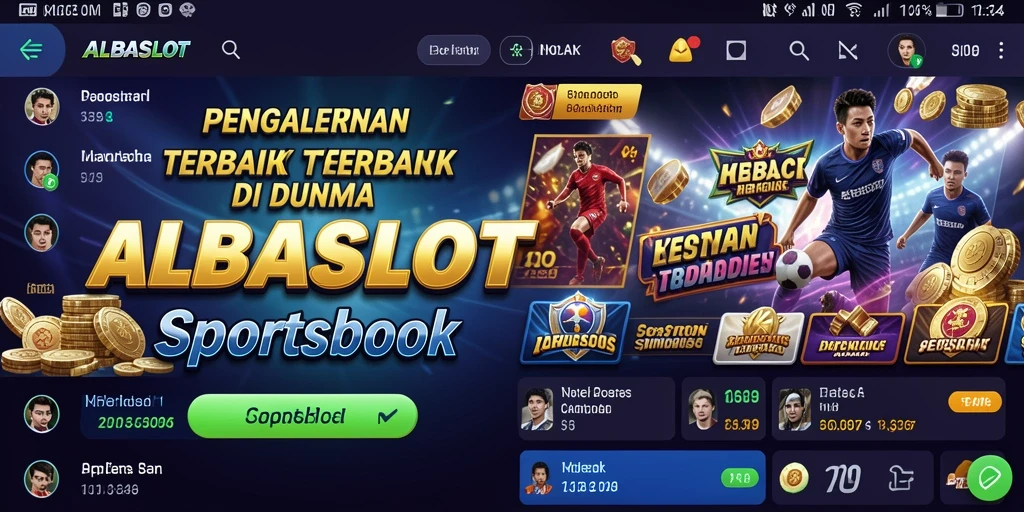 Screenshot ALBASLOT menampilkan grafik taruhan olahraga yang interaktif.