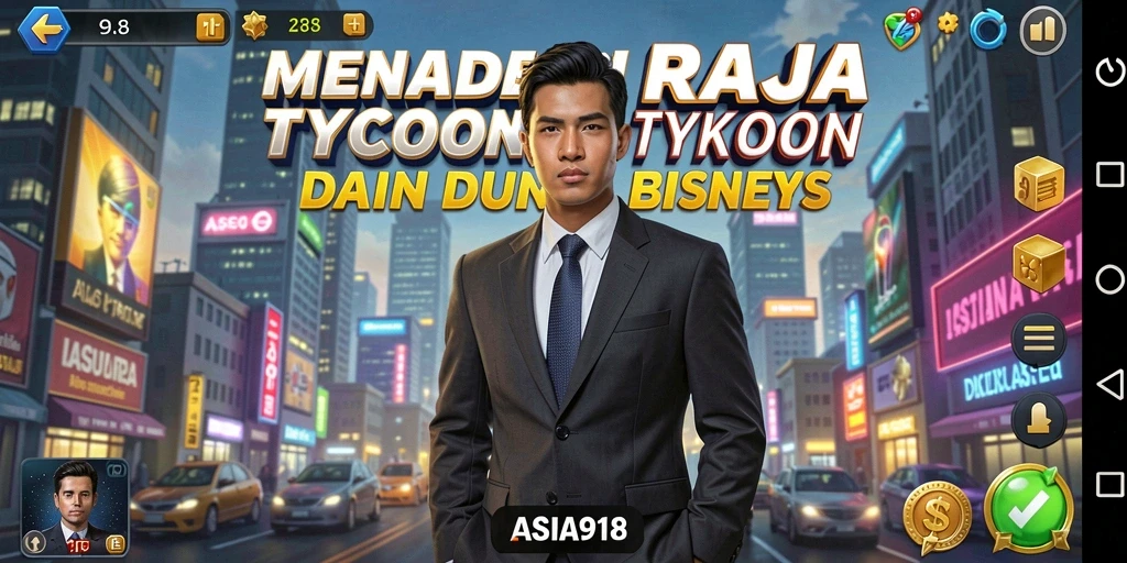 Tampilan gameplay ASIA918 yang mendebarkan dalam simulasi bisnis Tycoon.
