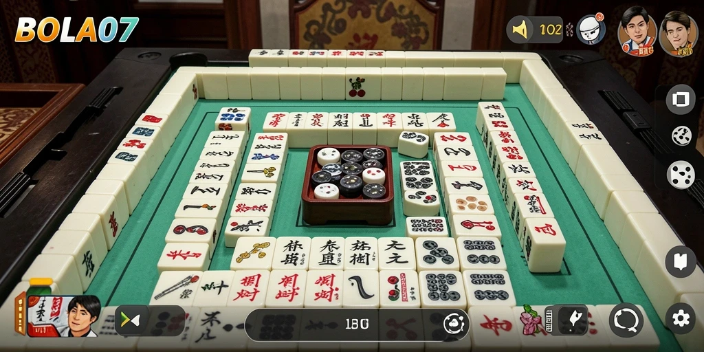 Screenshot BOLA07 menampilkan aksi seru dalam permainan Mahjong.