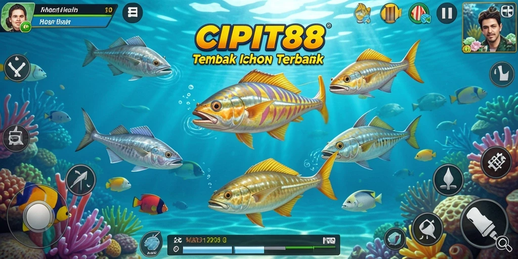 Tampilan gameplay seru dari CIPIT88 dengan ikan-ikan yang beragam.