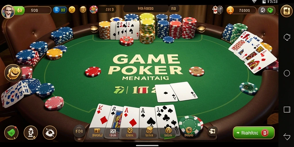 Screenshot gameplay F08 menampilkan aksi poker yang mendebarkan.