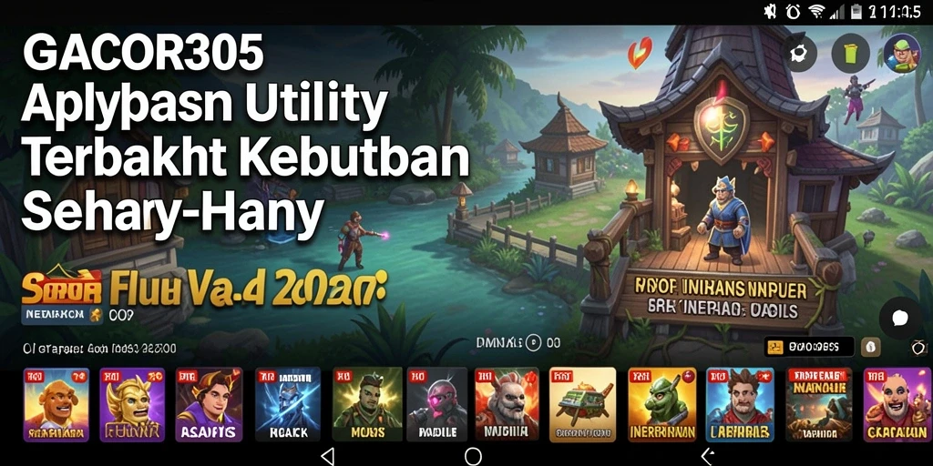 Tampilan utama GACOR305 yang menunjukkan fitur-fitur utility.