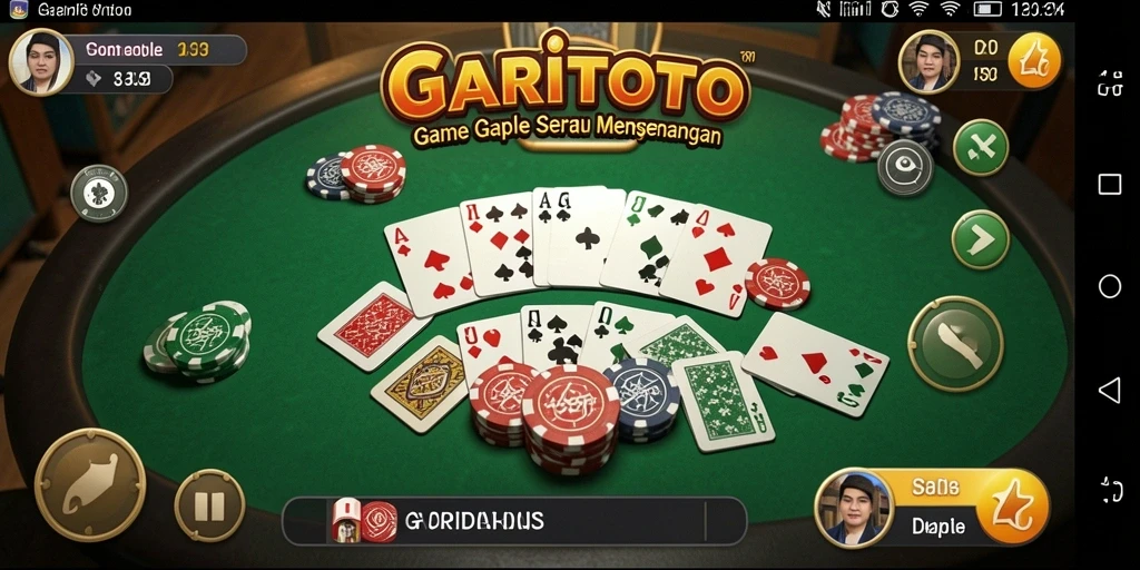 Tampilan gameplay GARITOTO yang menarik dan seru saat bermain Gaple.
