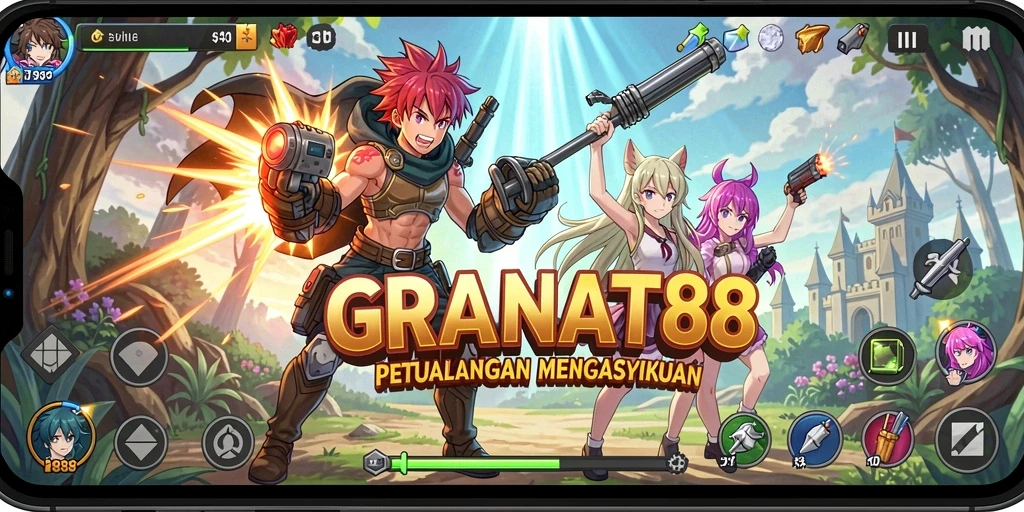 Tampilan gameplay seru dari GRANAT88 dengan karakter anime yang menawan.