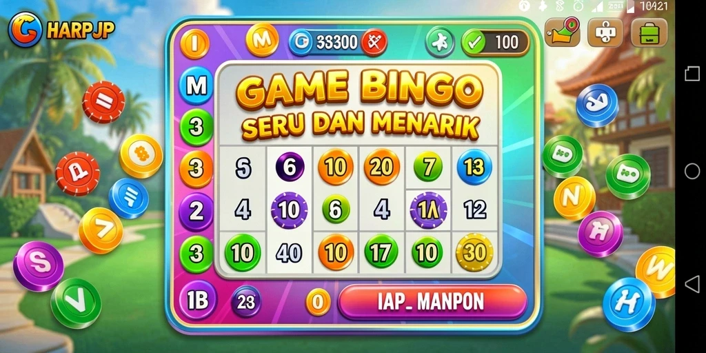 Screenshot gameplay HARAPJP menampilkan keseruan permainan Bingo.