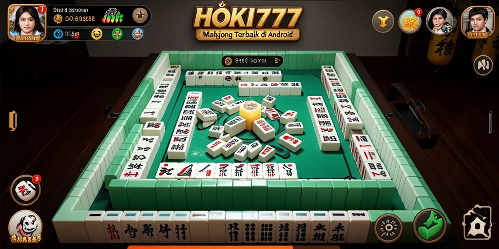 Tampilan utama HOKI777 memperlihatkan papan Mahjong yang indah dan interaksi pemain.