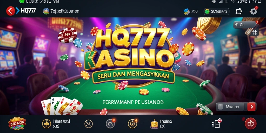 Screenshot gameplay HQ777 menampilkan berbagai permainan Kasino yang mengasyikkan.