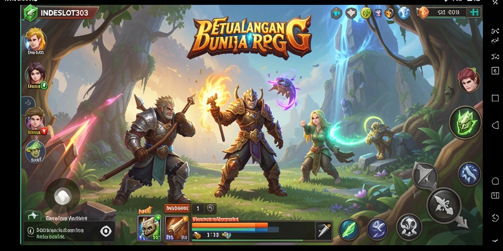 Gameplay seru dalam <strong>INDESLOT303</strong> saat karakter bertarung melawan monster epik.