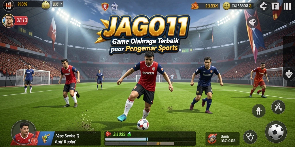Screenshot utama JAGO11 menampilkan aksi mendebarkan dalam permainan olahraga yang kompetitif.