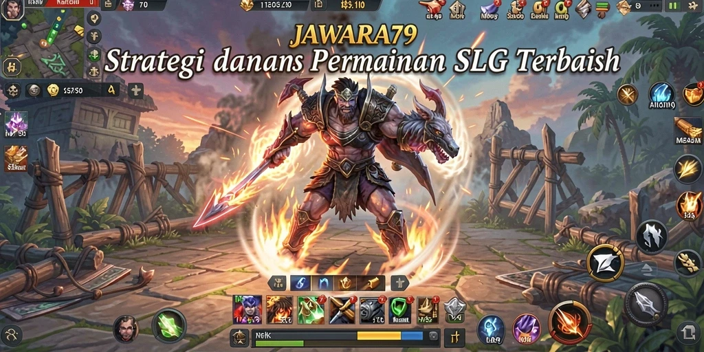Tangkapan layar utama JAWARA79 menampilkan aksi pertempuran yang mendebarkan.