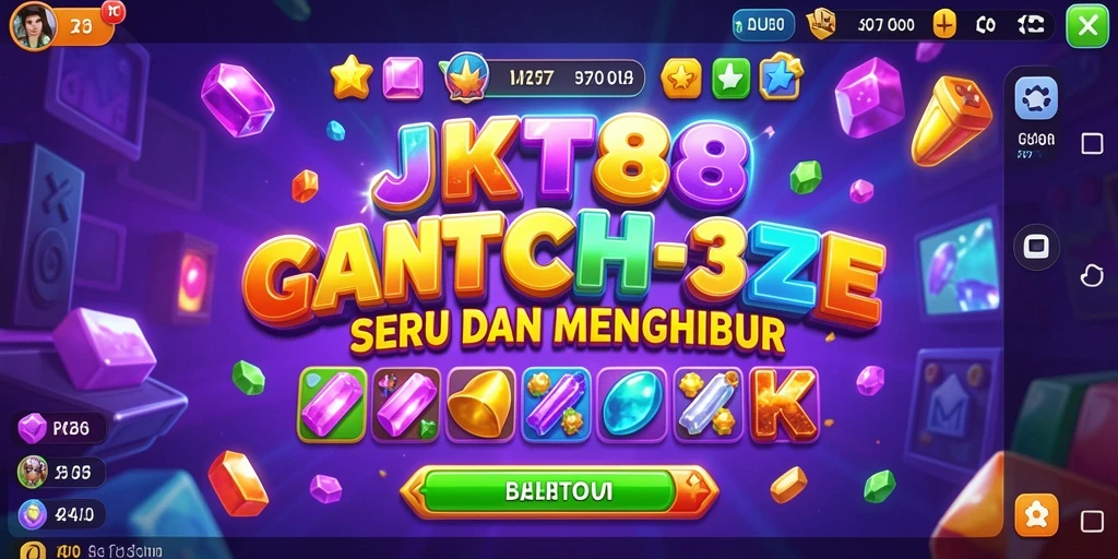 Screenshot JKT88 menampilkan gameplay seru dengan objek berwarna-warni.