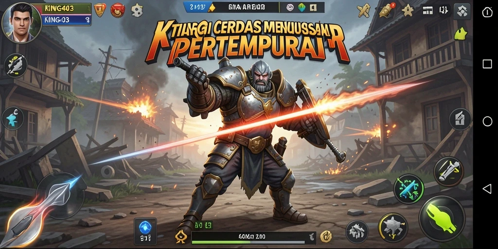 Screenshot KING403 menampilkan pertempuran strategis yang intens dengan grafis yang memukau.