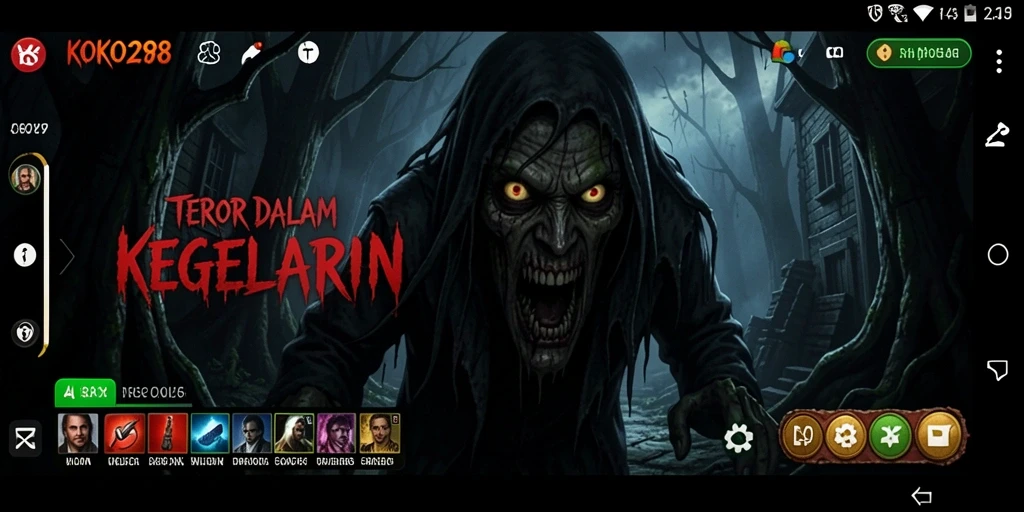 Gameplay KOKO288 menampilkan suasana kegelapan yang mencekam.