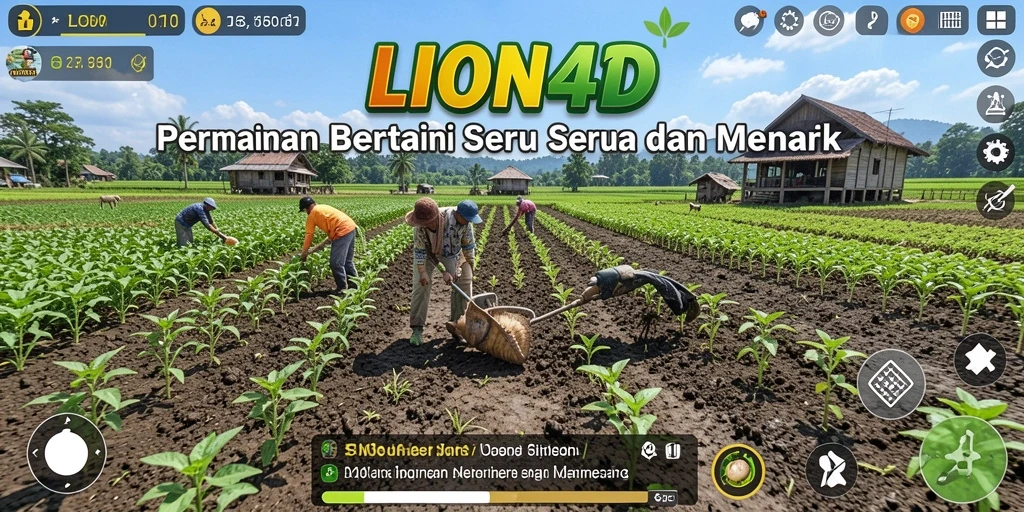 Tampilan gameplay seru LION4D saat bertani.