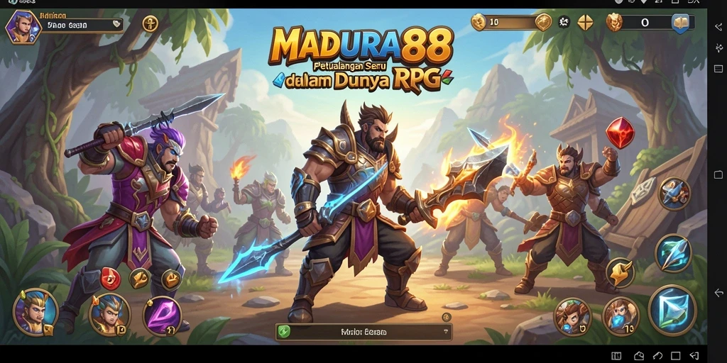 Tangkapan layar dari gameplay seru MADURA88 yang menampilkan pertarungan RPG.