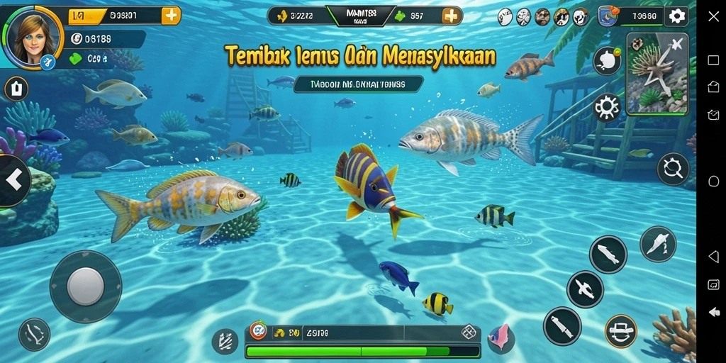 Gameplay seru MAMI188 saat menembak ikan berwarna-warni.