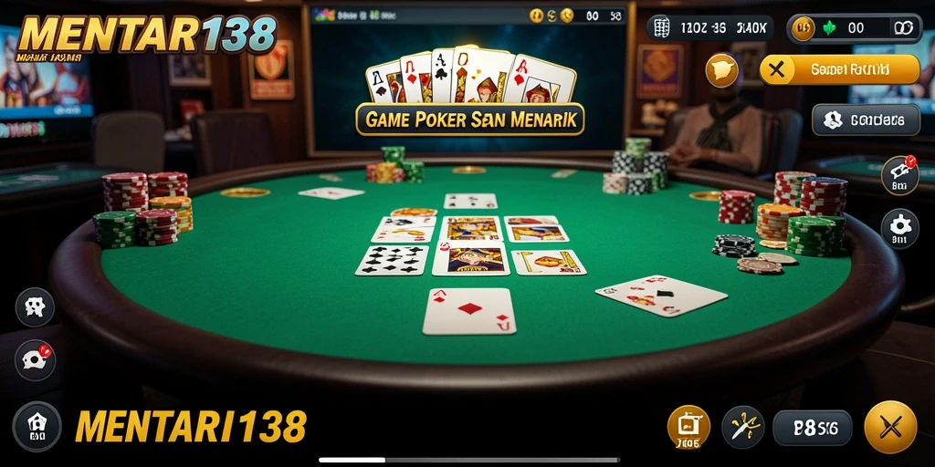 Screenshot gameplay MENTARI138 yang menampilkan suasana poker yang menarik.