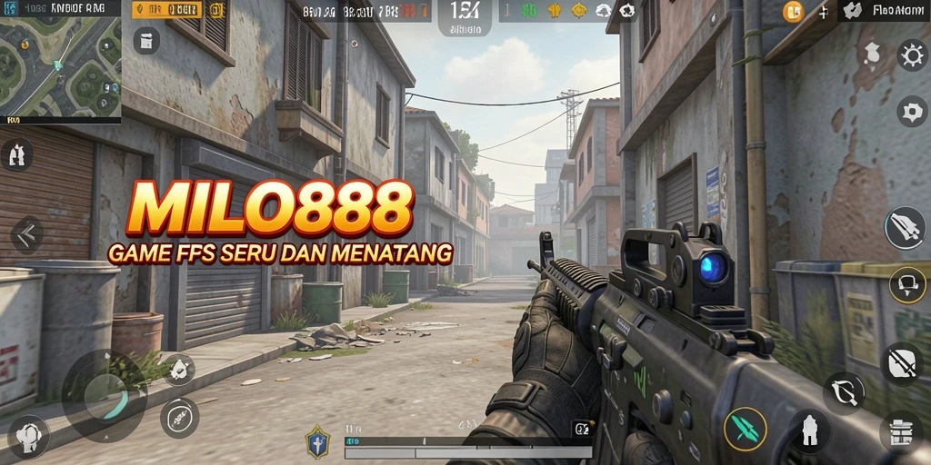 Screenshot utama MILO88 menampilkan aksi seru dalam gameplay FPS.