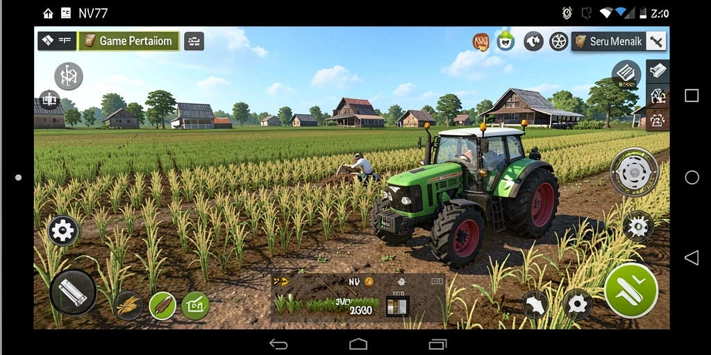Screenshot gameplay menunjukkan pengalaman bertani yang seru dan menyenangkan di NV77.