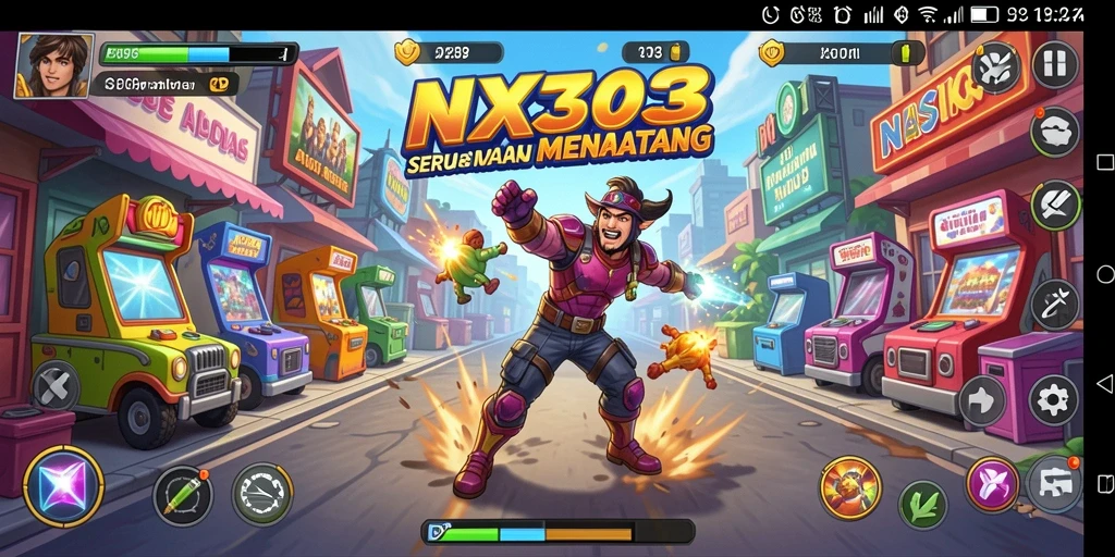 Tampilan gameplay NX303 yang penuh warna dan dinamis.