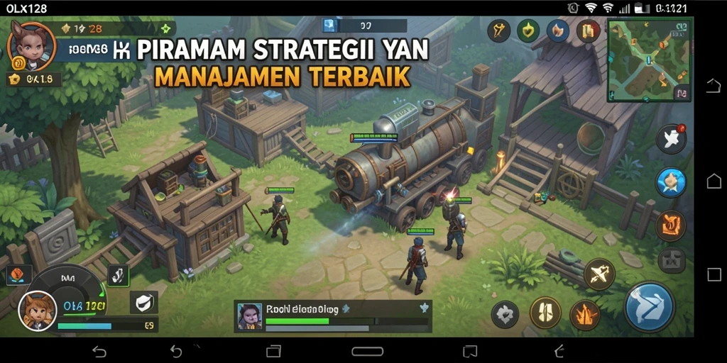 Screenshot utama OLX128 menampilkan momen intens dalam permainan SLG.