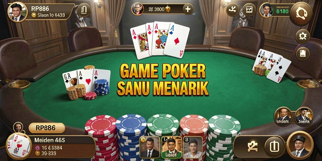 Tampilan gameplay poker yang mendebarkan dalam RP886.