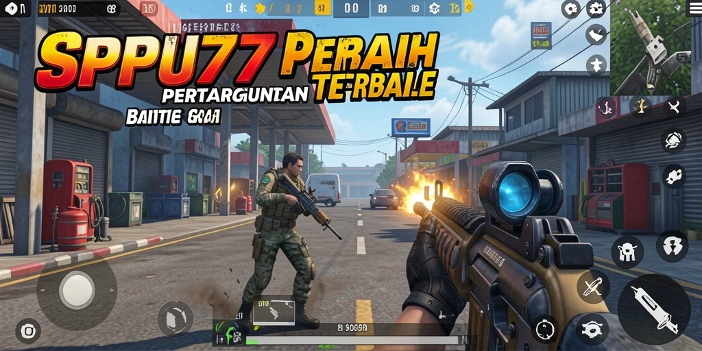 Screenshot SPBU77 menampilkan aksi seru Battle Royale.