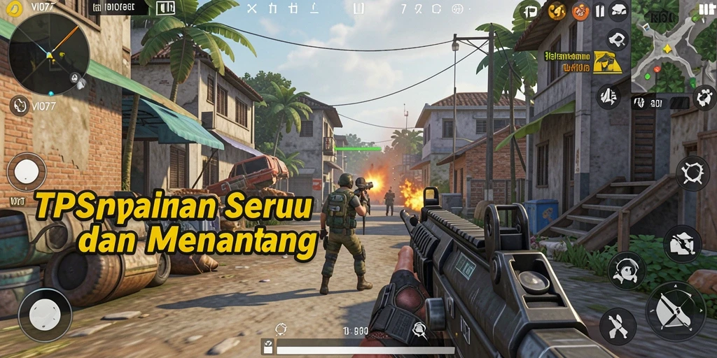 Screenshot VIO77 menampilkan aksi intense dalam gameplay TPS.