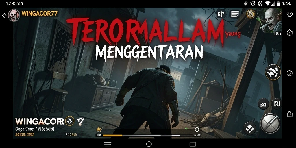 Gambaran gameplay menegangkan WINGACOR77 dengan suasana Horror.